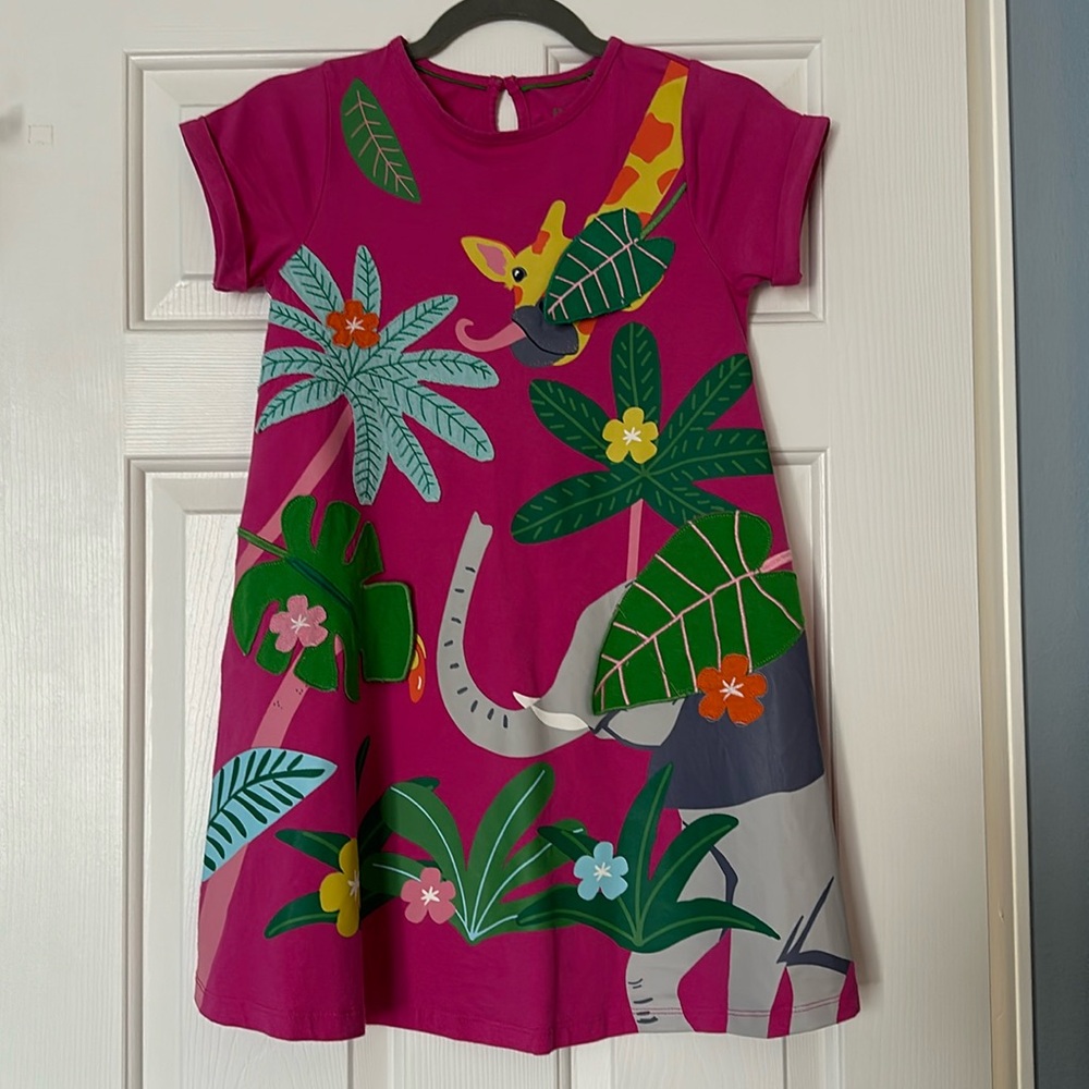 Mini Boden Pink peekaboo dress size 9-10Y